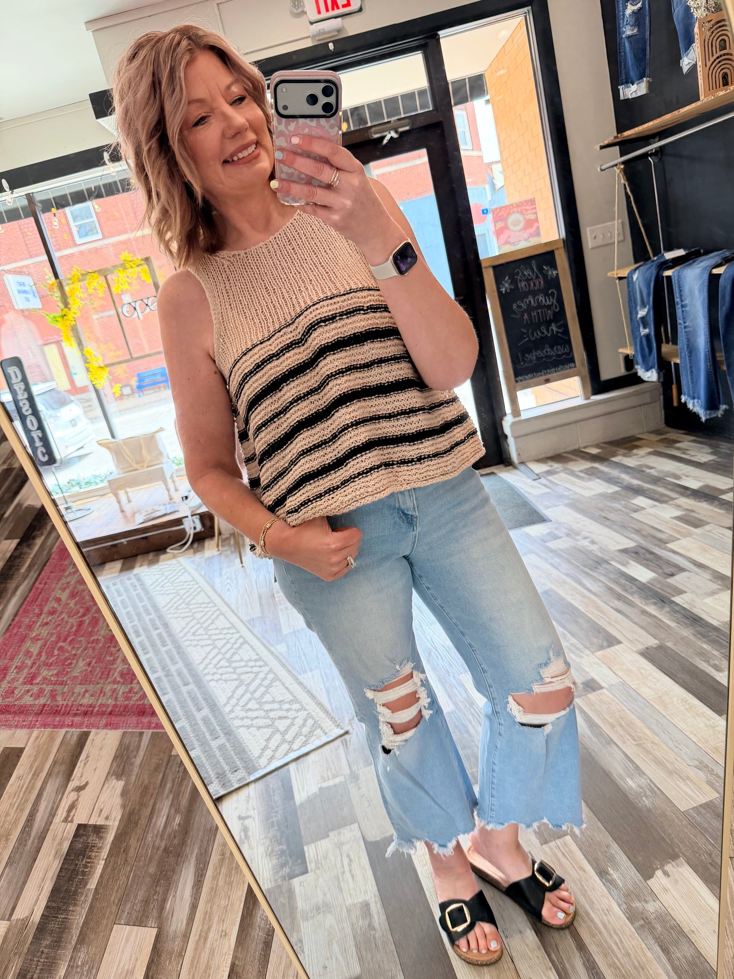 The Lexi Striped Sweater Tank Top