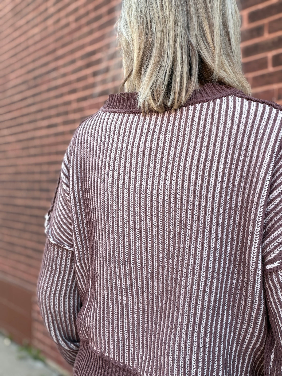 The Cozy Crush Two Tone Stripe Sweater