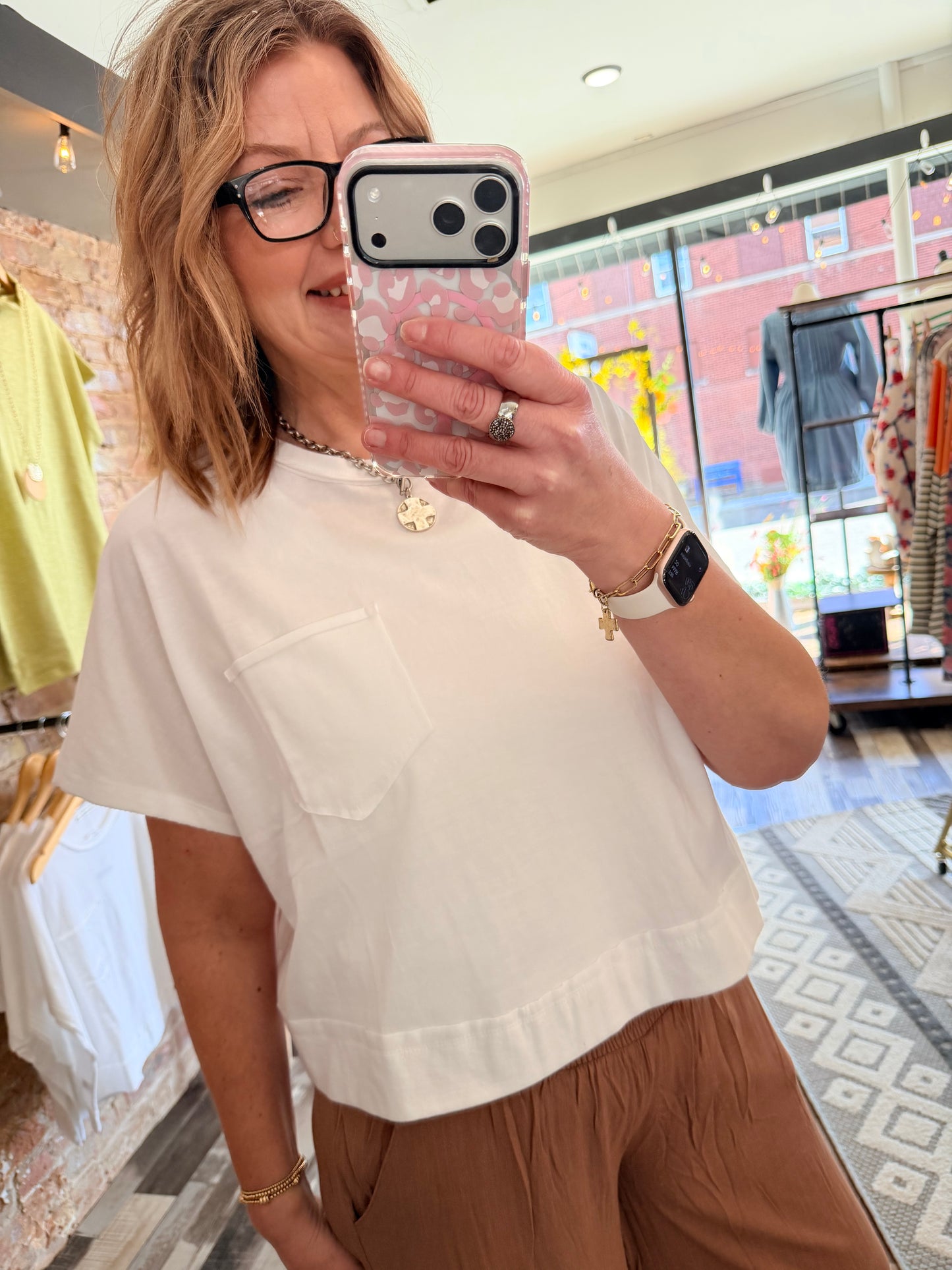 Exposed Seam Boxy Top - White