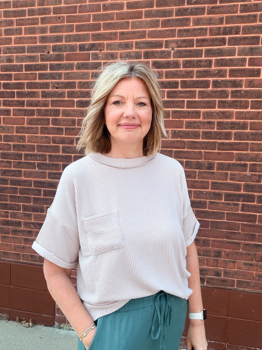The Dixie Raised Rib Short Sleeve Top