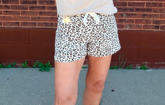 Risen Slouchy Leopard Print Patch Pocket Shorts