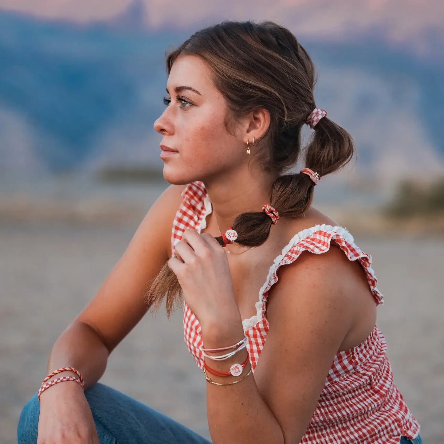 "Sweet" Pink Cherry Hair Tie Bracelets