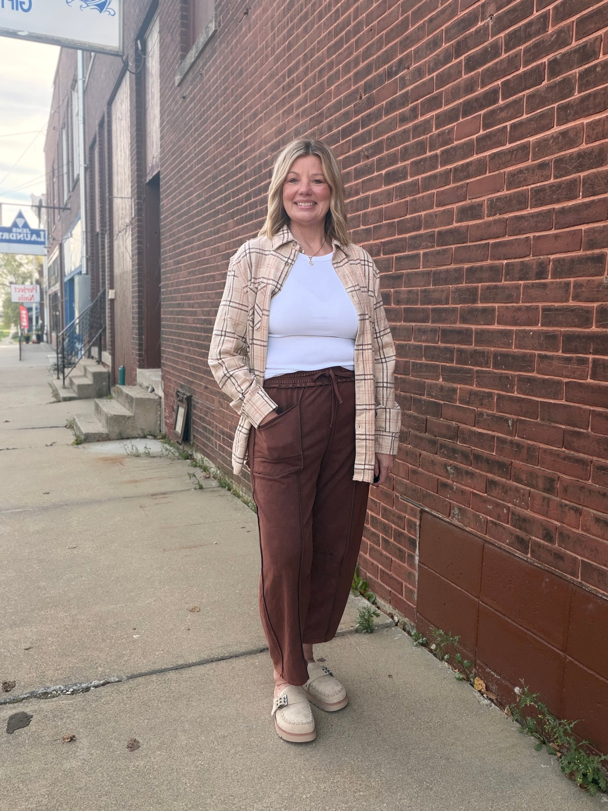 Sweet Escape Mineral Wash Barrel Pants