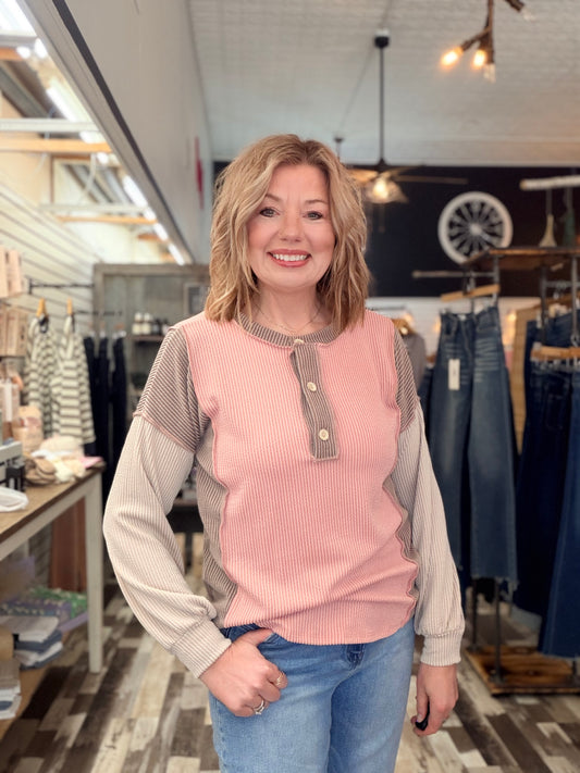 Ribbed Long Sleeve Top