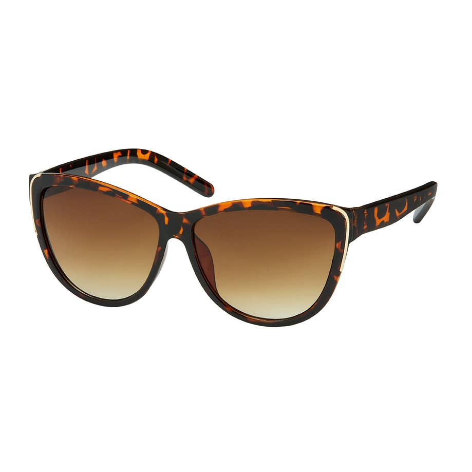 1259 Rose- Cat Eye Gold Accents Sunglasses