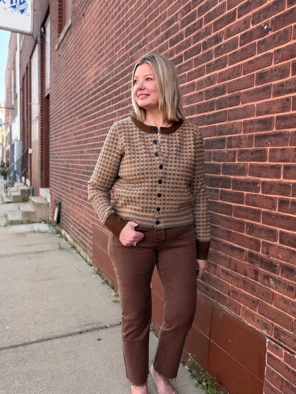 Autumn Muse Mini Check Cardigan