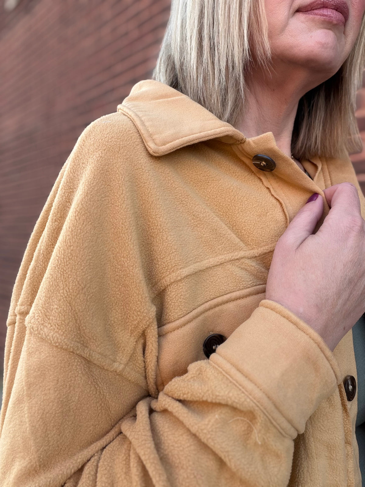 The Millie Loose Fit Button Down Fleece Shacket