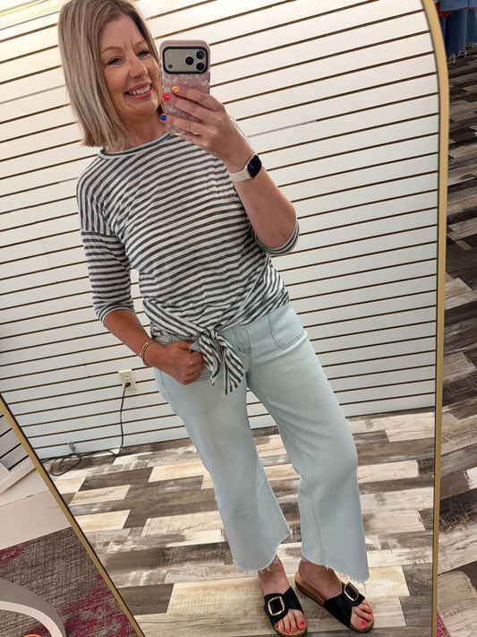 Back to Basics Striped Knot Tee