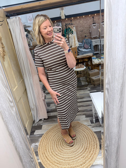 The Jett Heathered Cocoa Dress