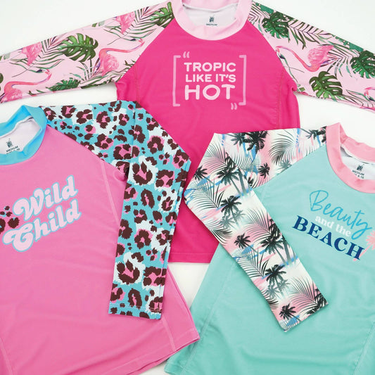 Juice Box Girls Fun In The Sun Rash Guard Swim Tee Open Stck