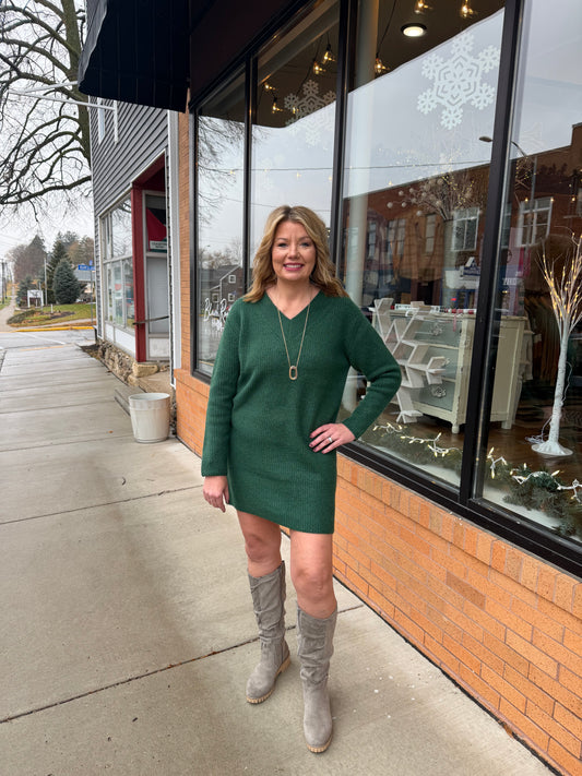 Wrapped Up In You Cozy Sweater Dress