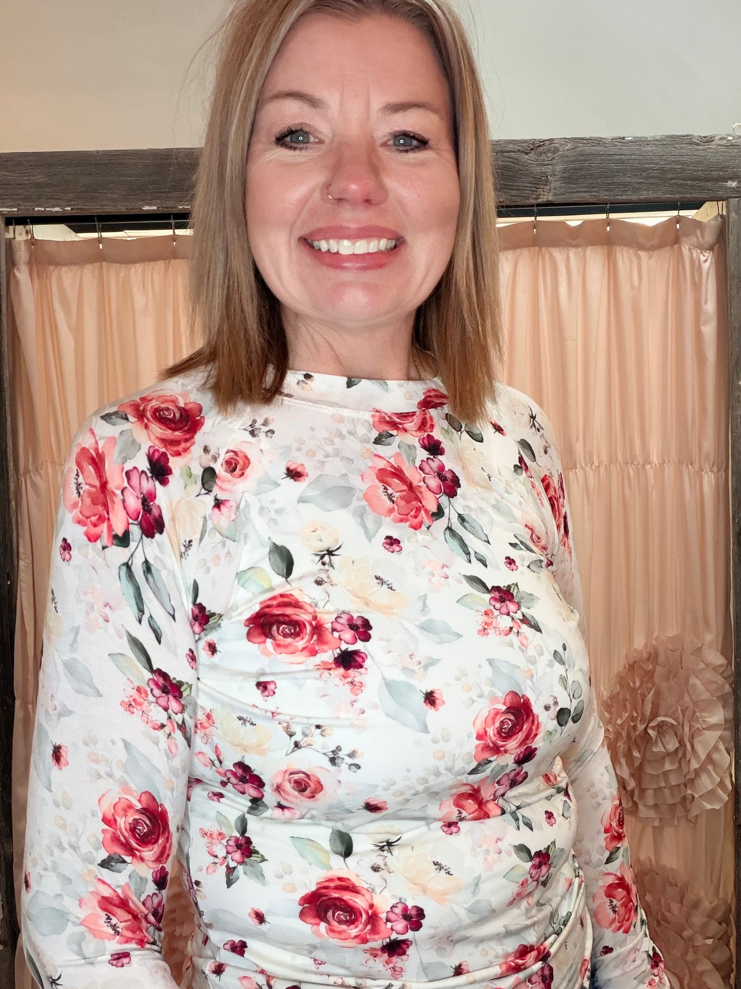 Blair Long Sleeve Top - Pink Bloom