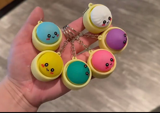 Dumpling Clicker Squishy Keychain