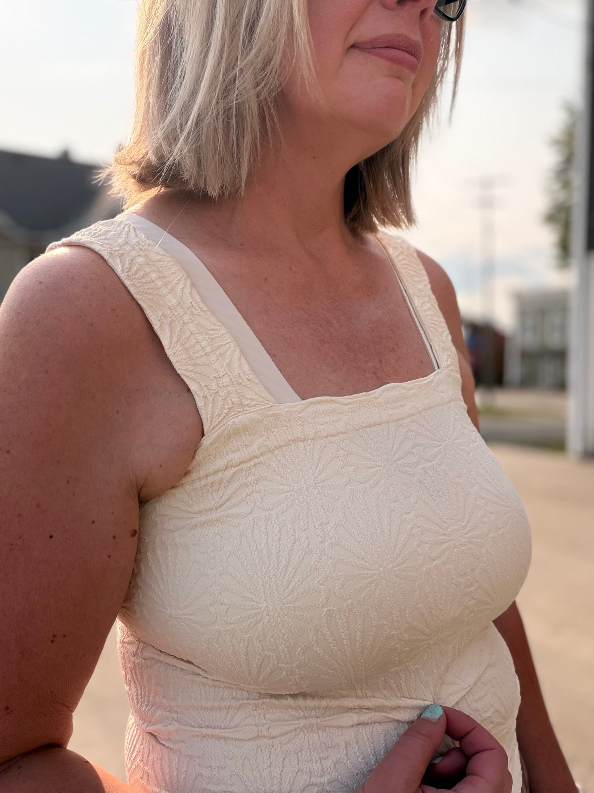NikiBiki Lace Textured Square Top