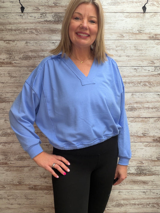 French Terry Collared Pullover