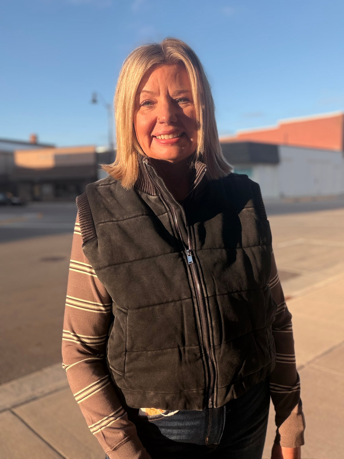 The Emery Mineral Wash Quilted Vest