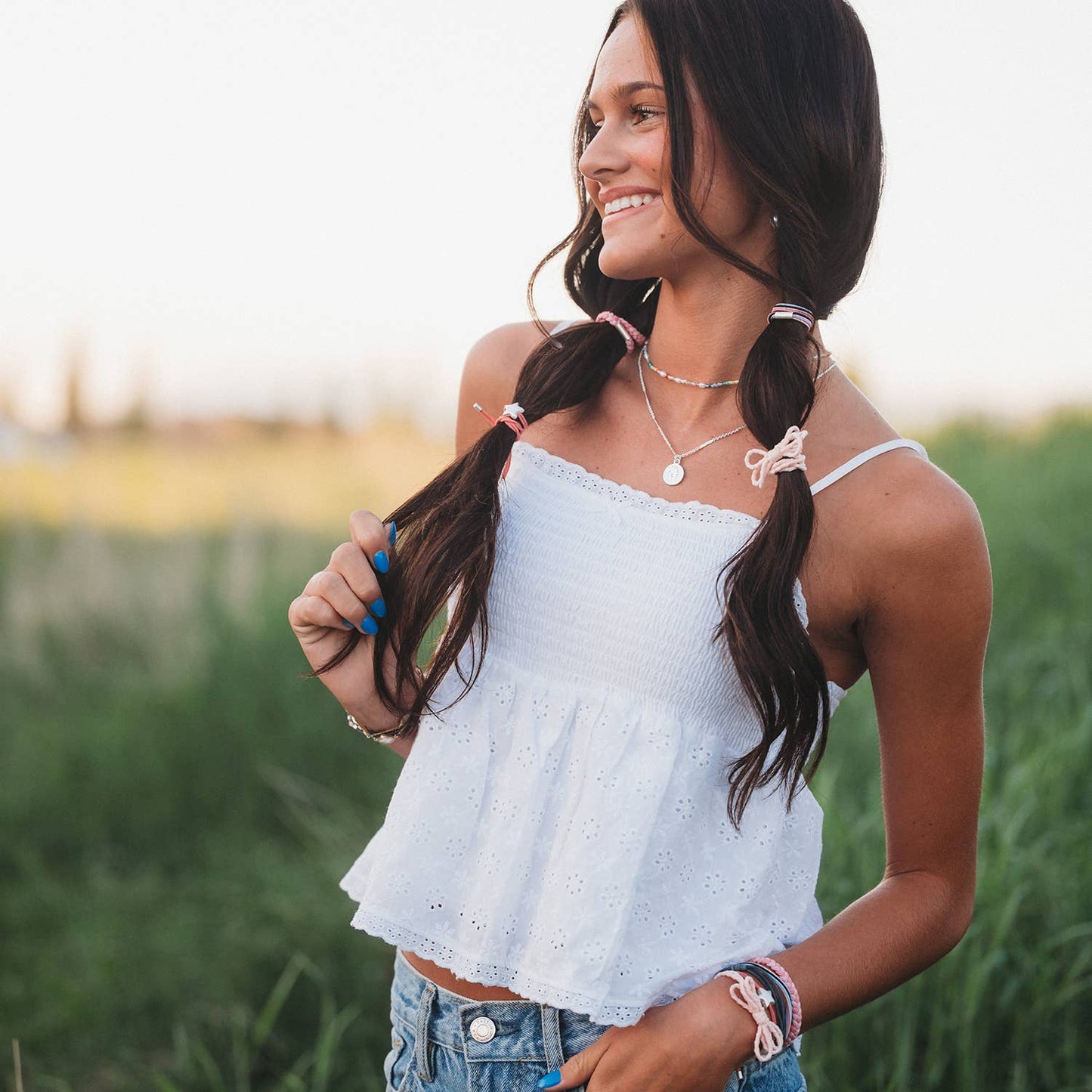 "Wish" Silver Star Hair Tie Bracelets