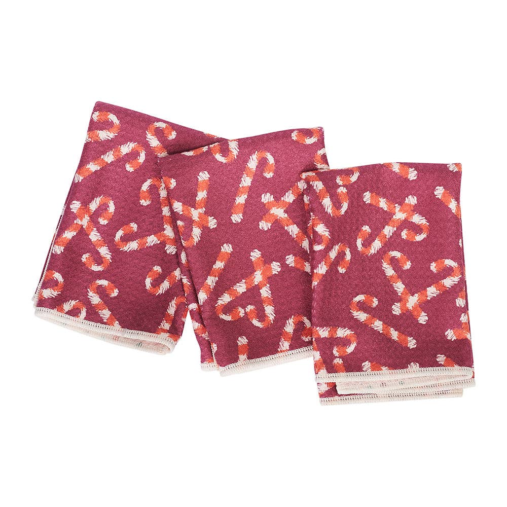 Mighty Mini Towel (Set of 3) Reversible - ZW Candy Cane