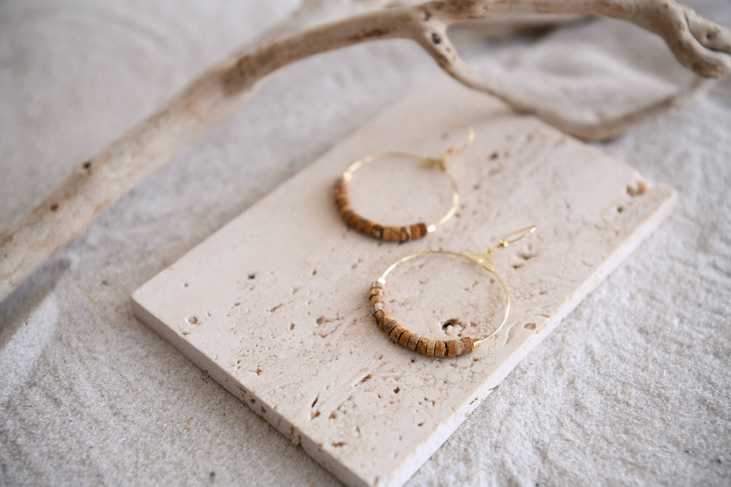 Gemstone and Gold Plated Hoop Earrings