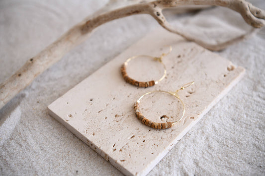 Gemstone and Gold Plated Hoop Earrings