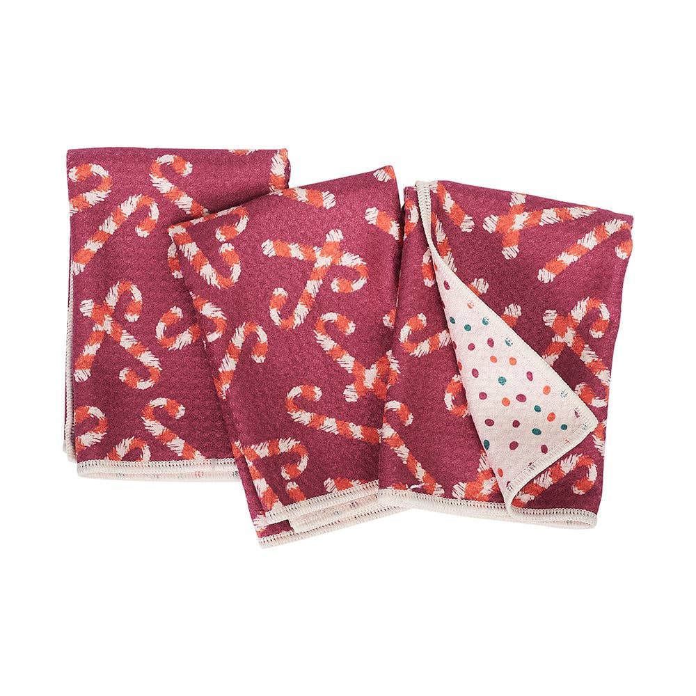 Mighty Mini Towel (Set of 3) Reversible - ZW Candy Cane