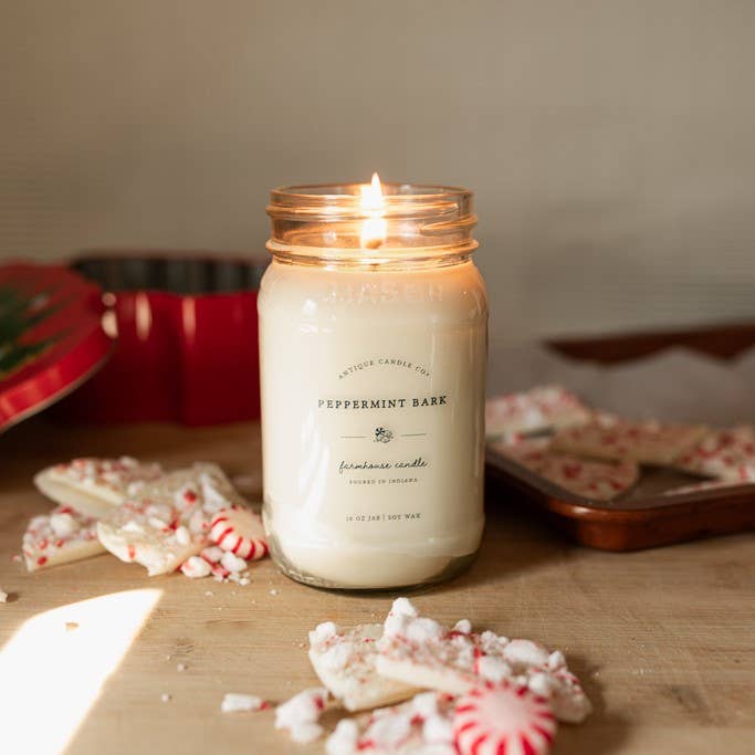 Peppermint Bark - Soy Wax Mason Jar Candle