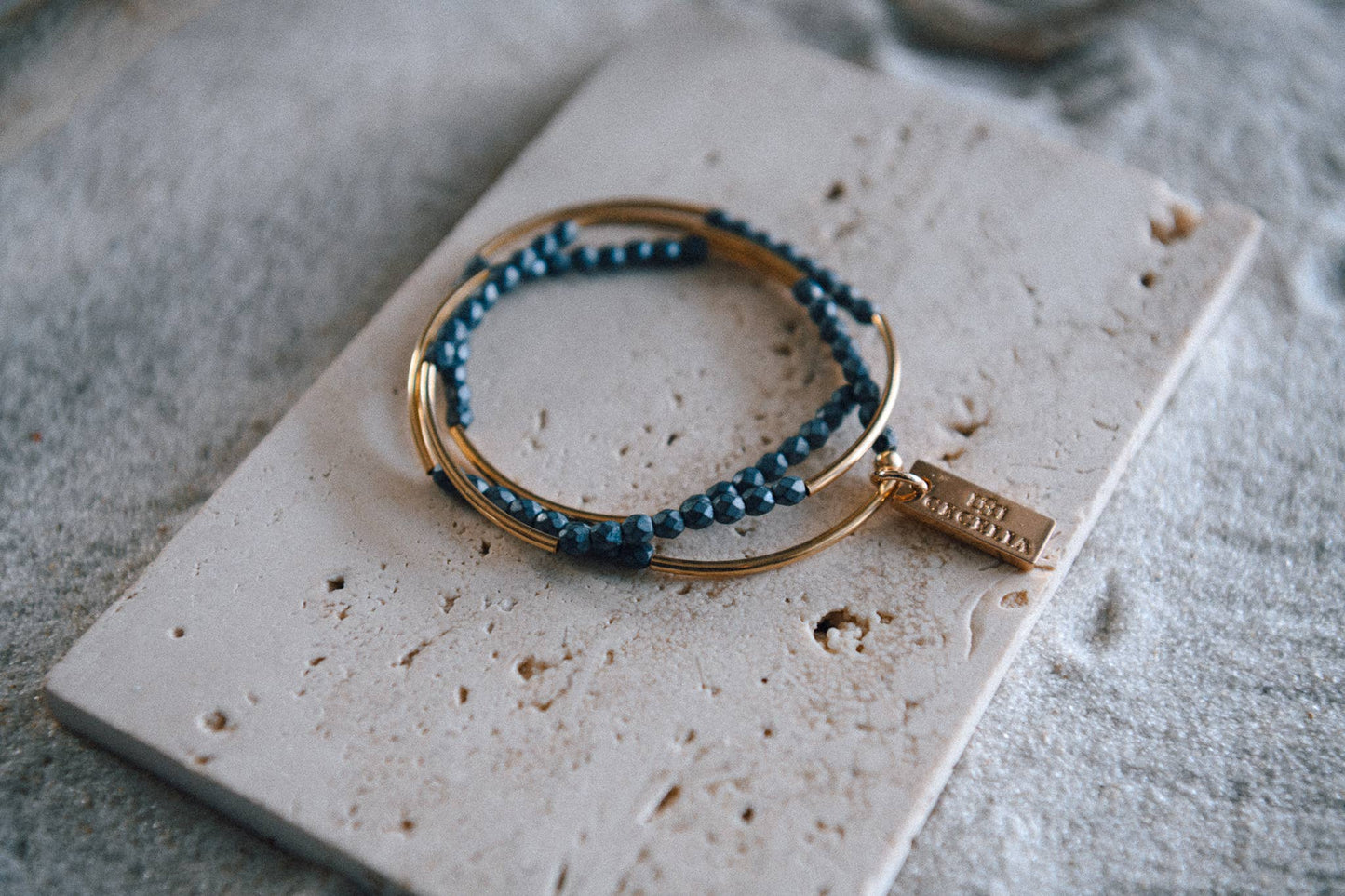 Gold or Silver Beaded Triple Wrap Bracelet