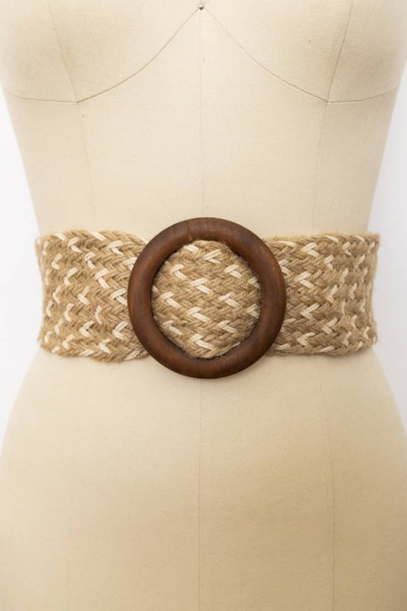 Bohemian Wide Natural Jute Waist Belt
