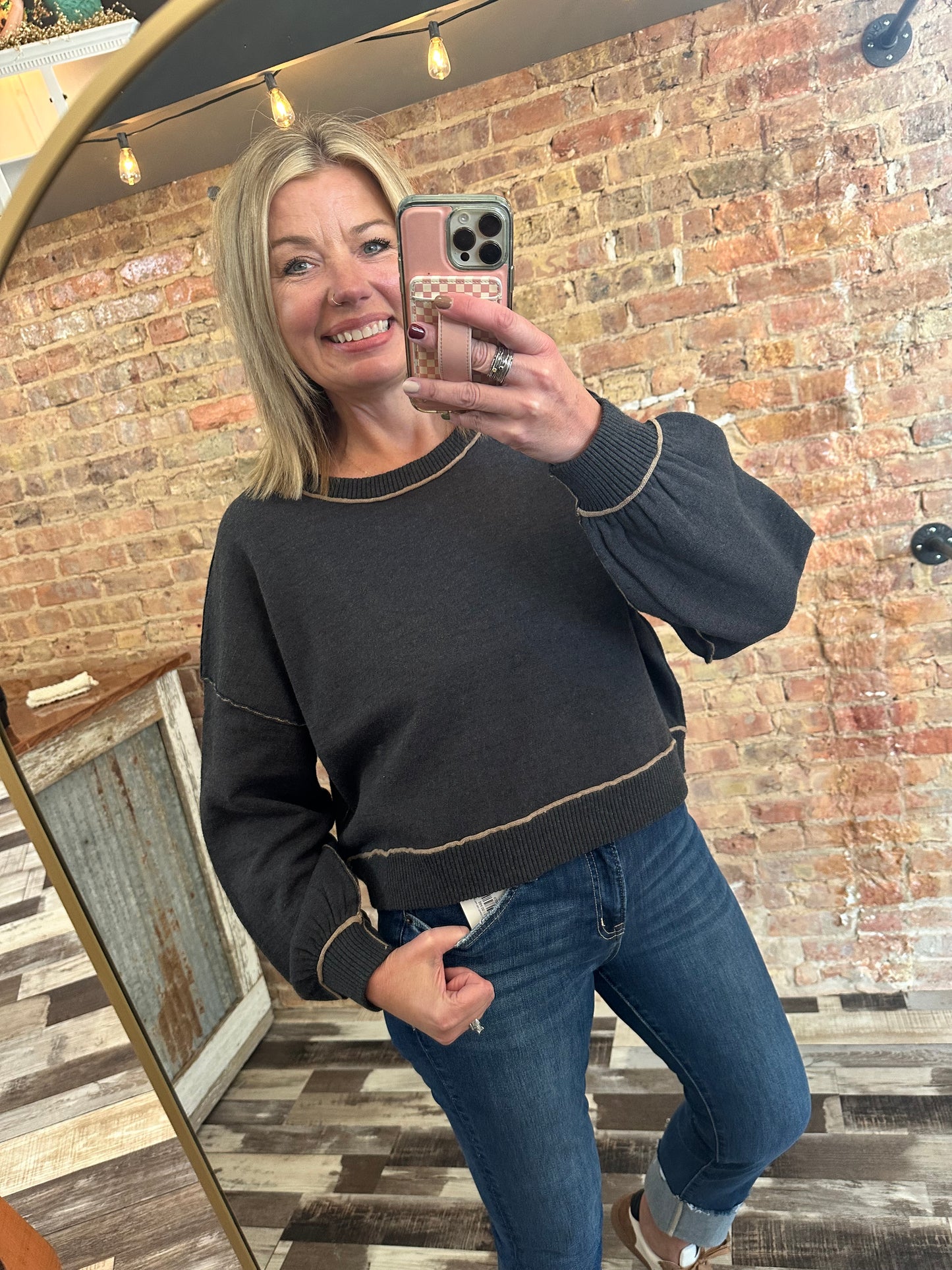 The Marina Contrast Seam Pullover