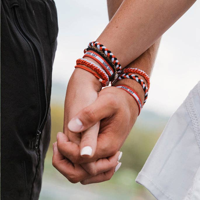 "Game Day" Red, Black & White Hair Tie Bracelets