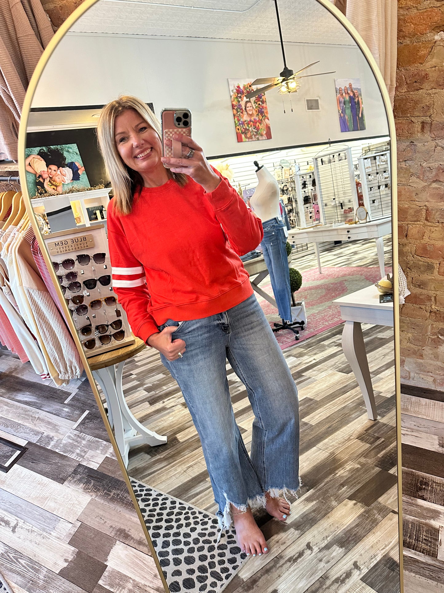 Varsity Striped Knit Sweatshirt