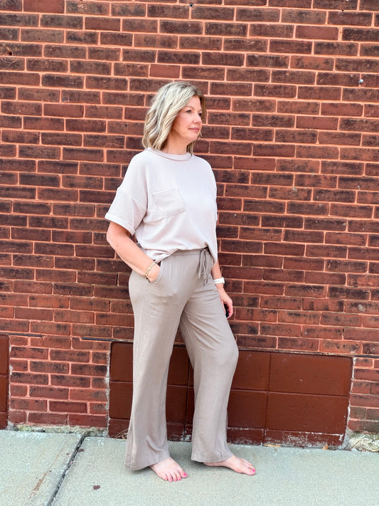 The Niki Side Slit Linen Drawstring Pants