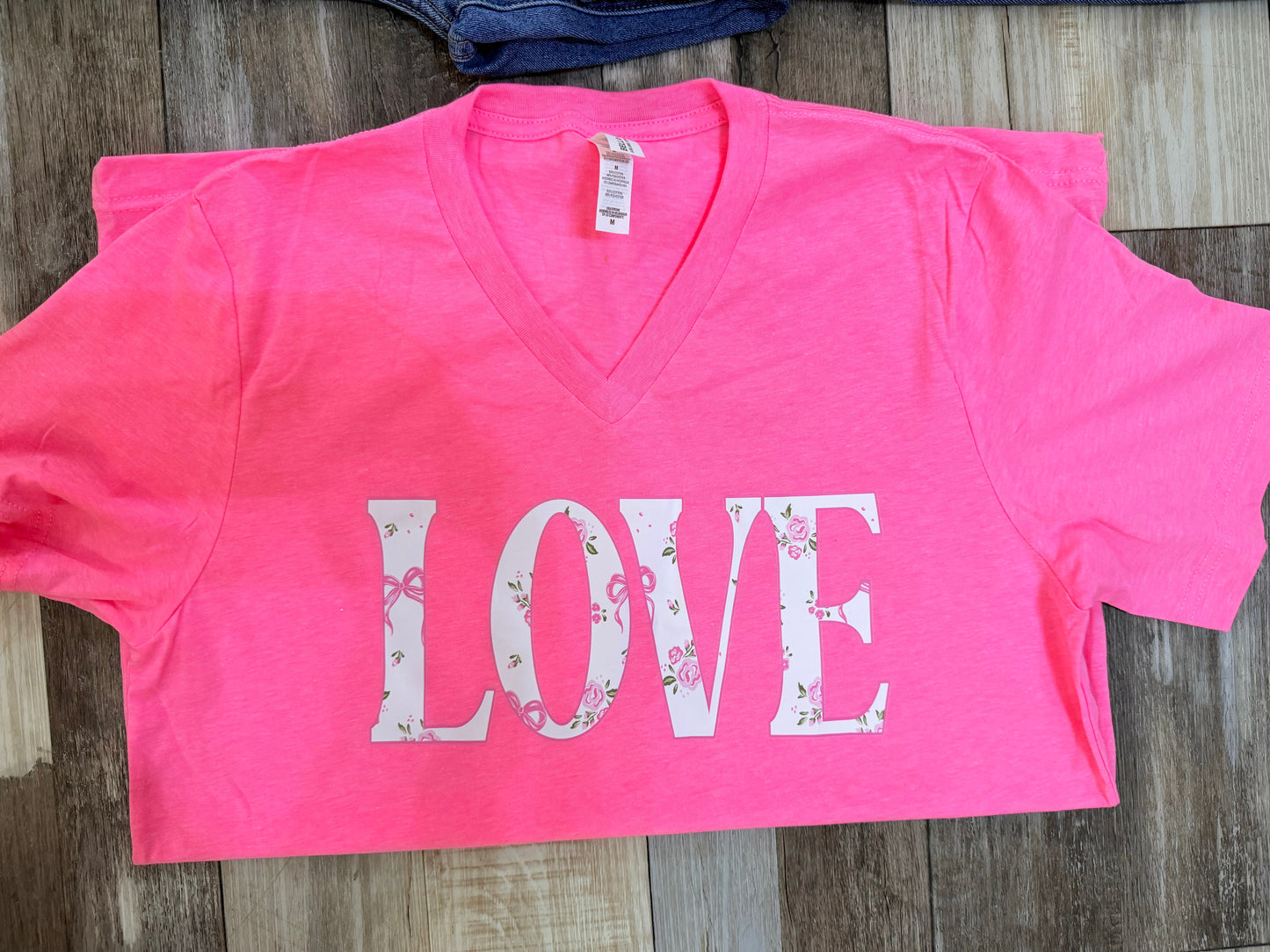 Love Floral V-Neck Tee