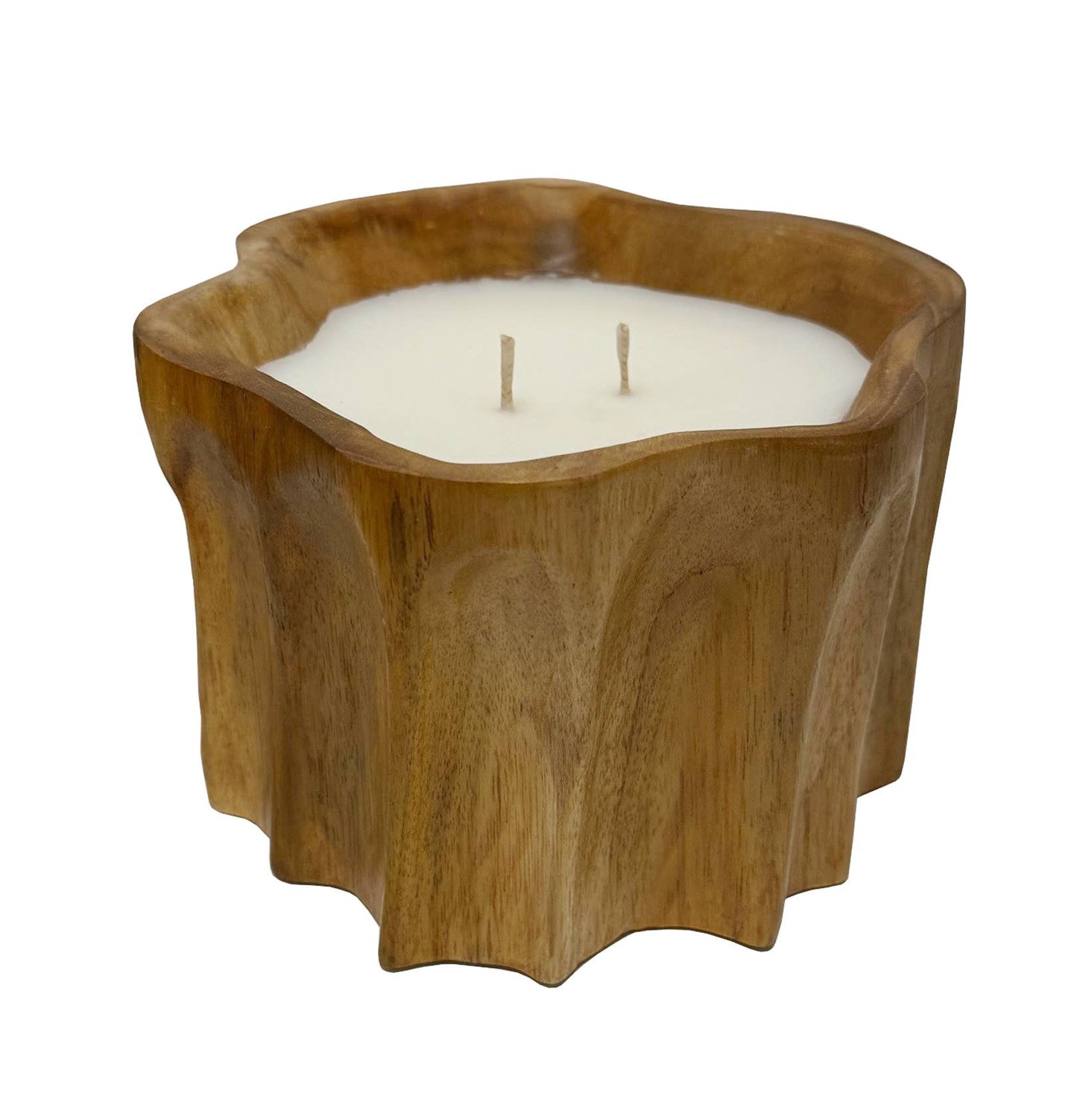 Petite Teak Organic Bowl Candle