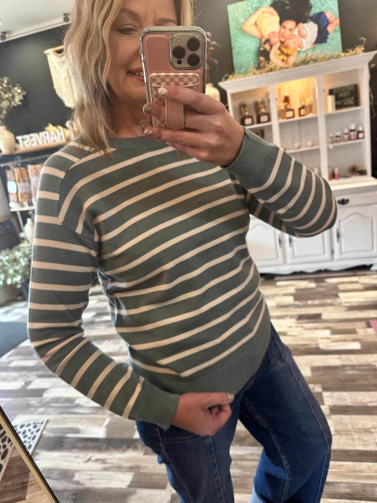 The Sydney Striped Crew Neck Sweater