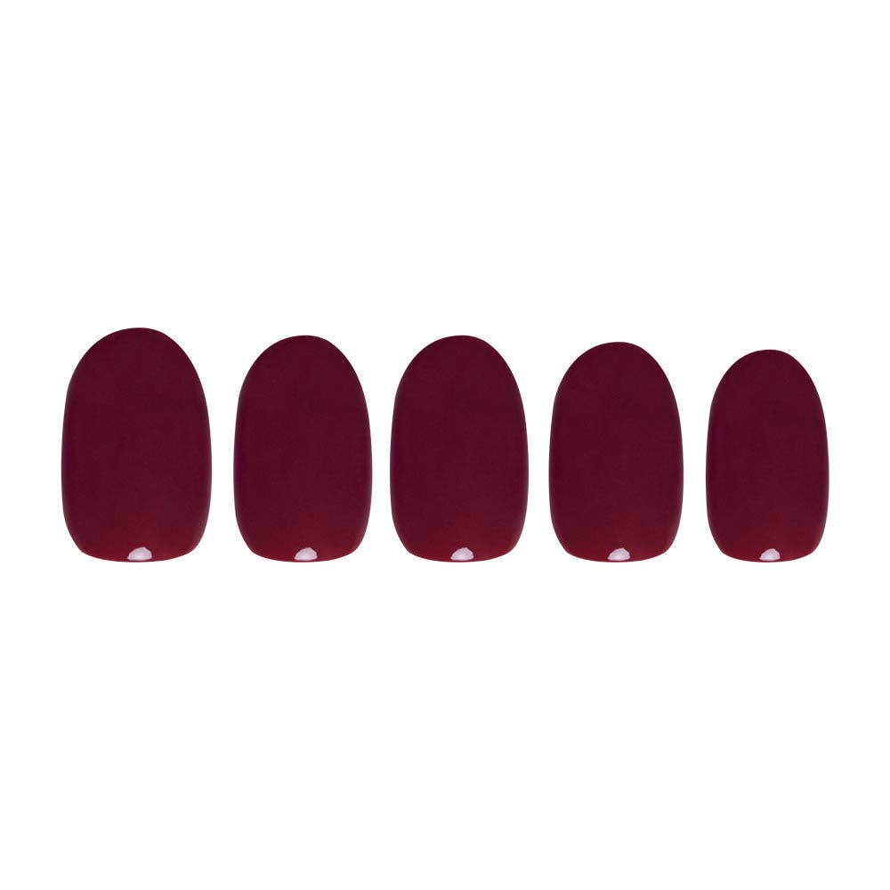 Berry Maroon Press-On Nails | Fall Solids | Short Round