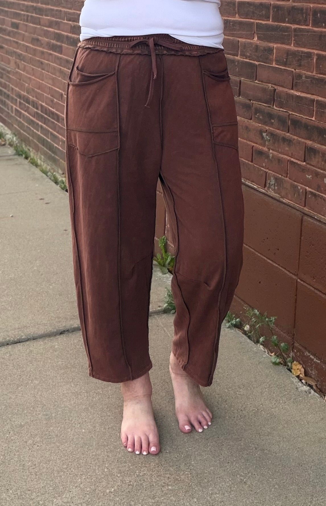 Sweet Escape Mineral Wash Barrel Pants