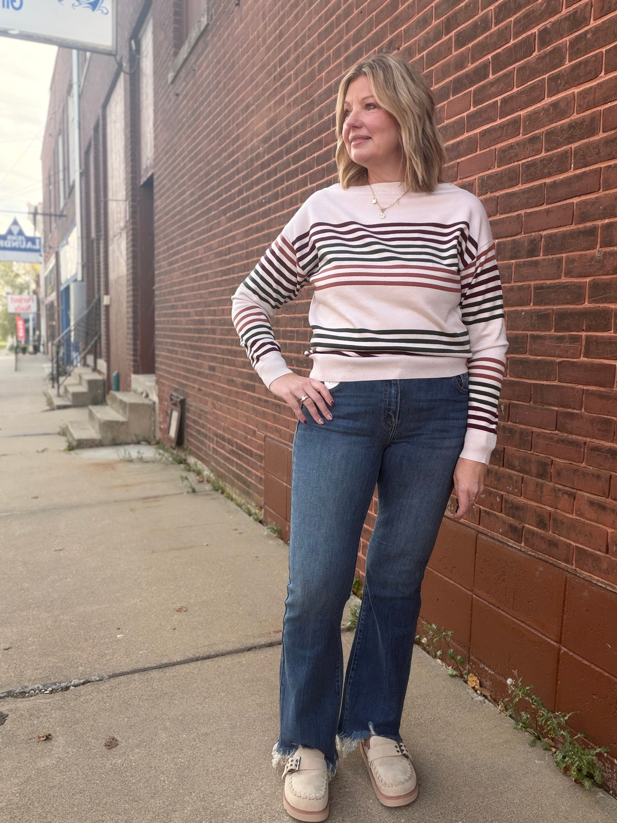 The Vintage Darling Mid Rise Flare Frayed Hem Jeans by Risen