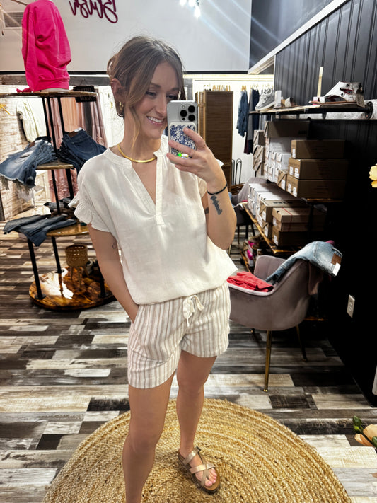 Drawstring Striped Shorts