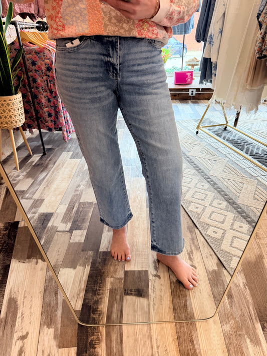 Mica Mid Rise Loose Fit Straight Ankle