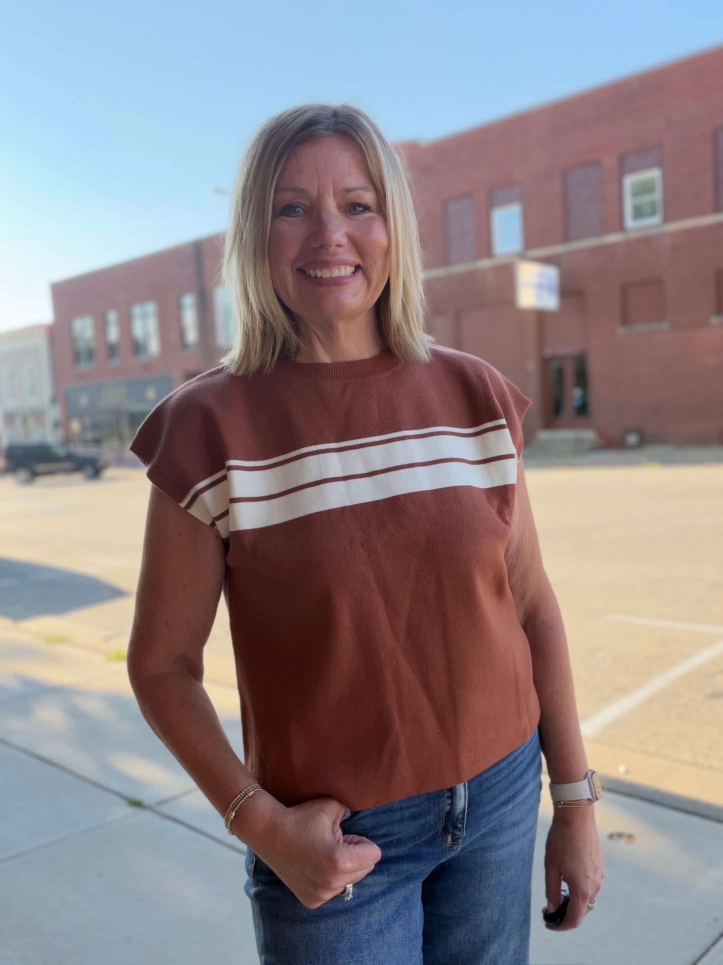 Fall Stripe Sweater Vest
