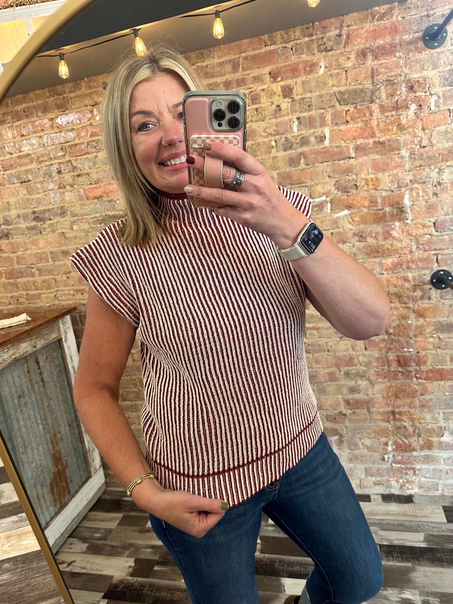 The Zella Two Tone Ribbed Knit Sweater Vest