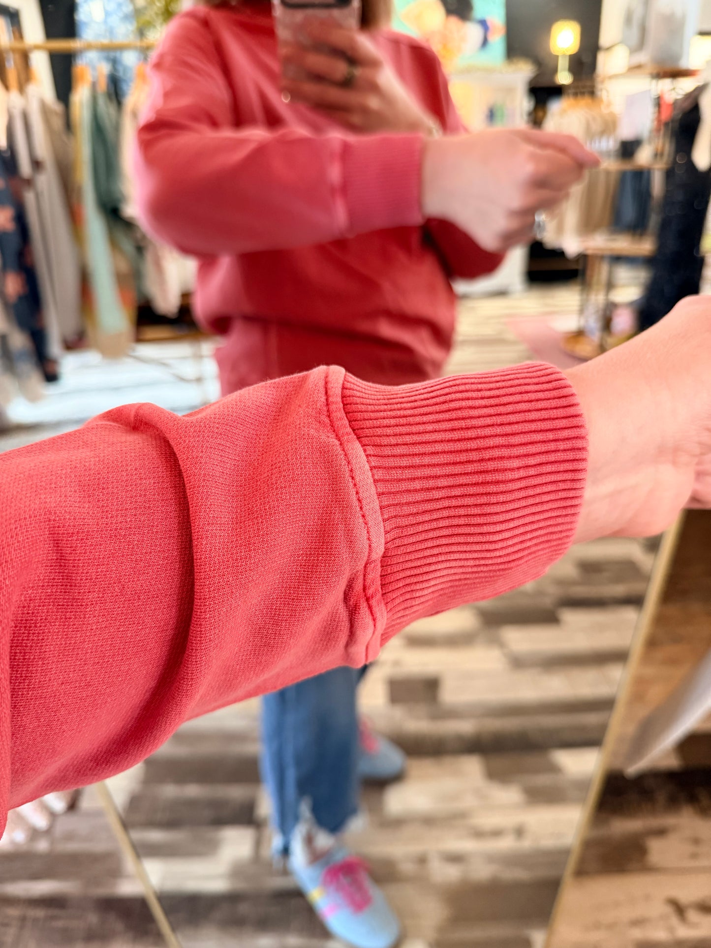 The Glam Mineral Washed Side Ribbed Sweatshirt