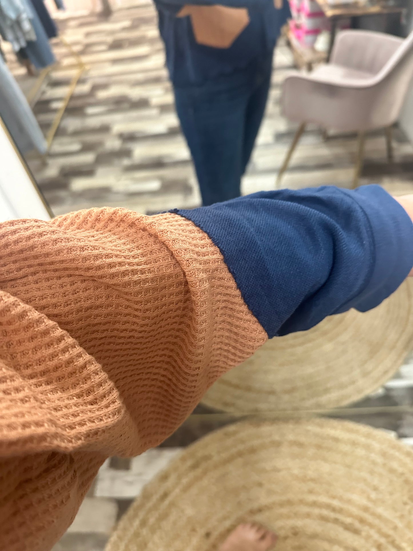 The Hanna Color Block Button Down Jacket with Side Pockets