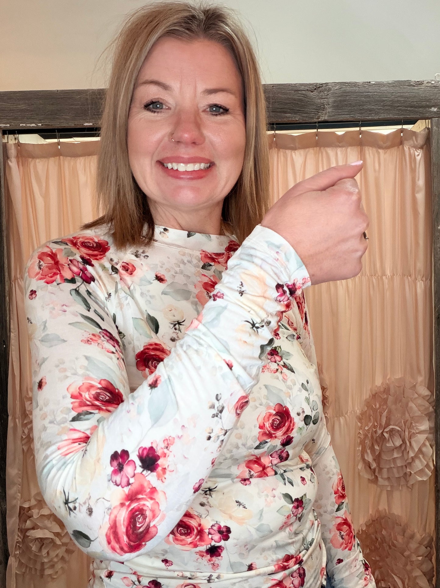 Blair Long Sleeve Top - Pink Bloom