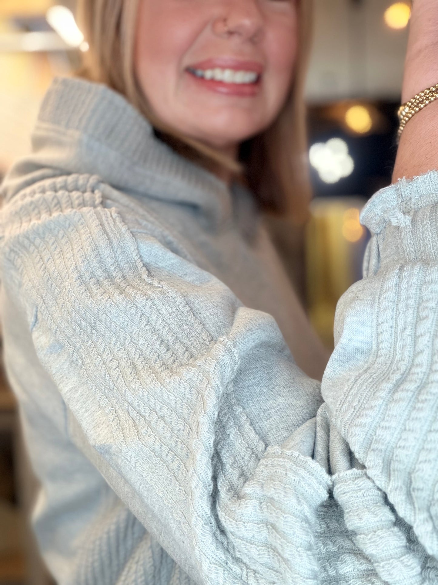 The Cort Brushed Terry Mix Media Block Sweatshirt