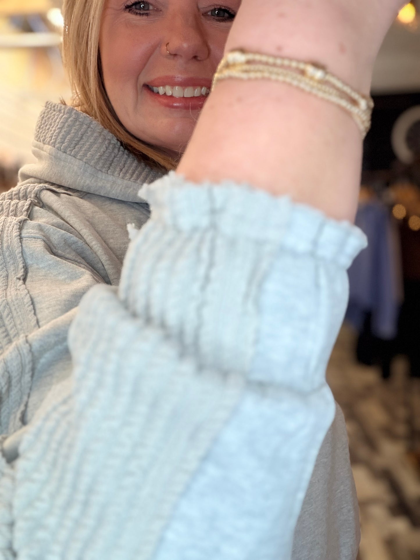 The Cort Brushed Terry Mix Media Block Sweatshirt