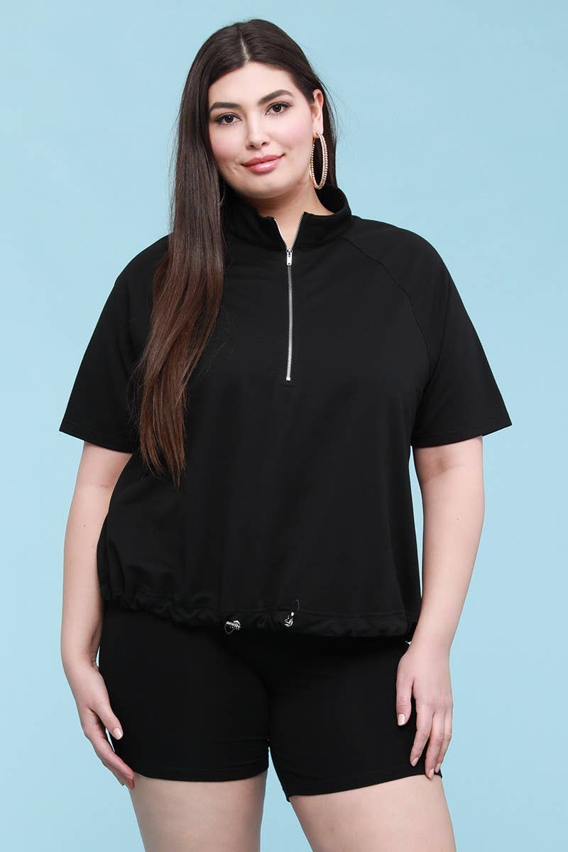 Pullover Sweatshirt with Zip Front