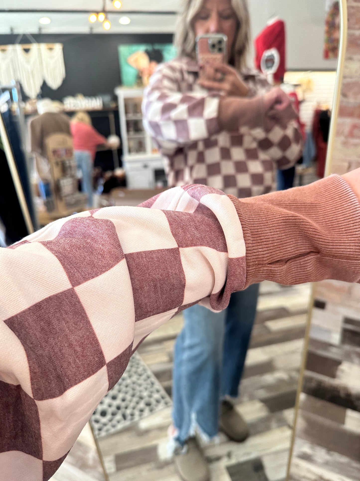 Checkered Easy Does It Pullover