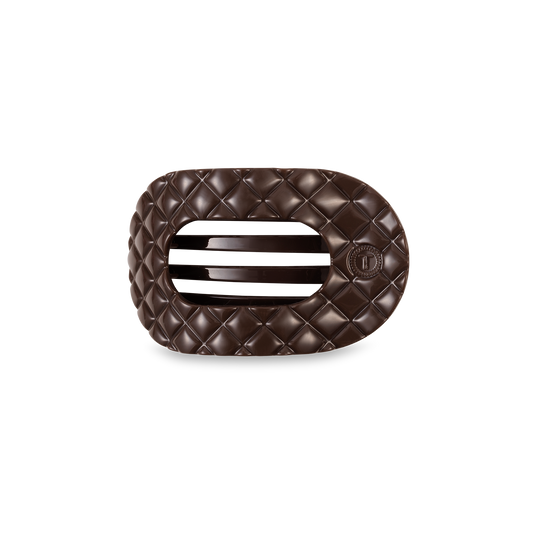 Flat Round Hair Clip | Small | Truly Taupe Quilted